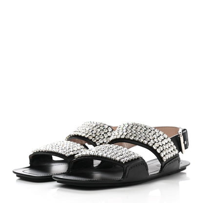 Gucci Napa Crystal Sandal 37 Black 3 of 8