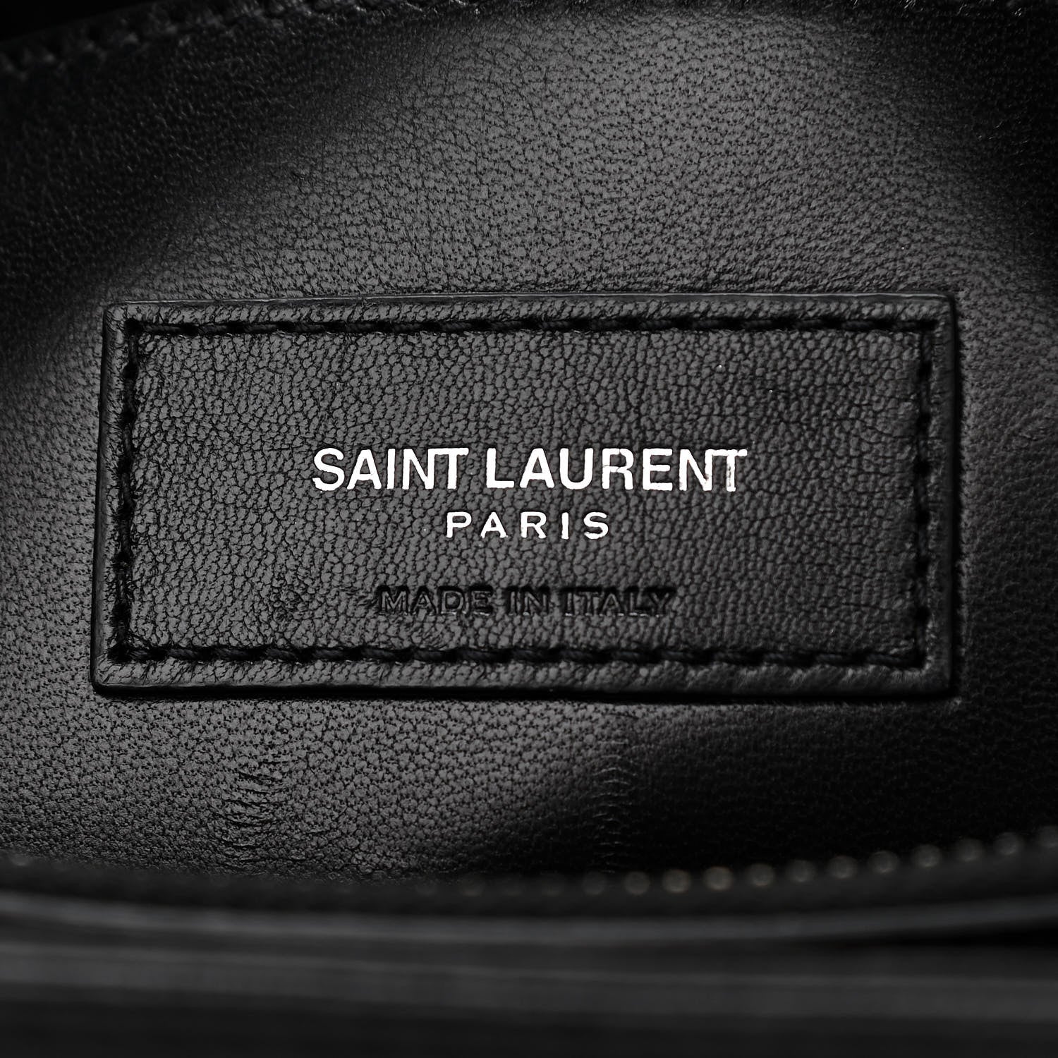 Saint Laurent Calfskin Crocodile Embossed Medium West Hollywood Monogram Fold-Over Black 8 of 13