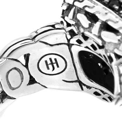 John Hardy Sterling Silver Smoky Quartz Spinel Black Sapphire Batu Classic Chain Ring 54 7 5 of 5