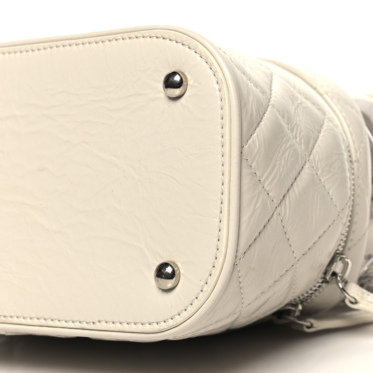 Chanel Crumpled Calfskin PVC Quilted Flap White 11 of 11
