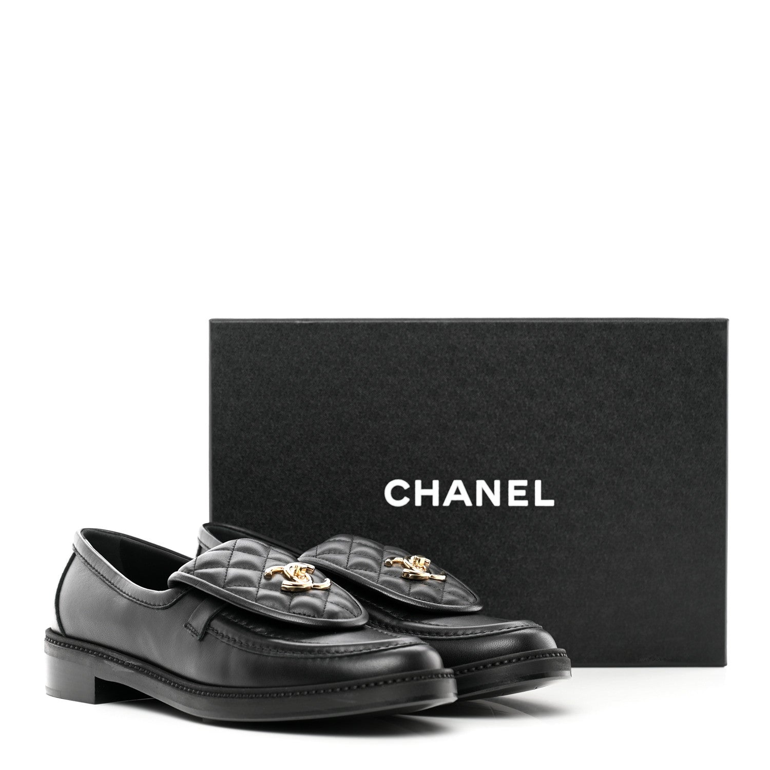 Chanel Lambskin Quilted CC Turnlock Loafers 41 Black 14 of 14
