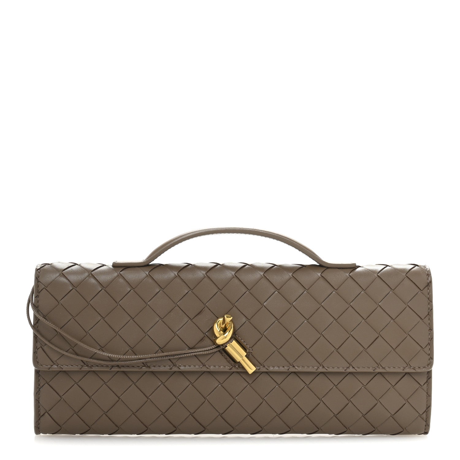 Bottega Veneta Nappa Intrecciato Long Andiamo Top Handle Clutch Pinecone 1 of 11