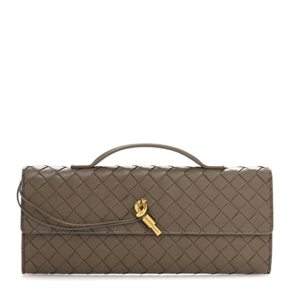 Bottega Veneta Nappa Intrecciato Long Andiamo Top Handle Clutch Pinecone 1 of 11