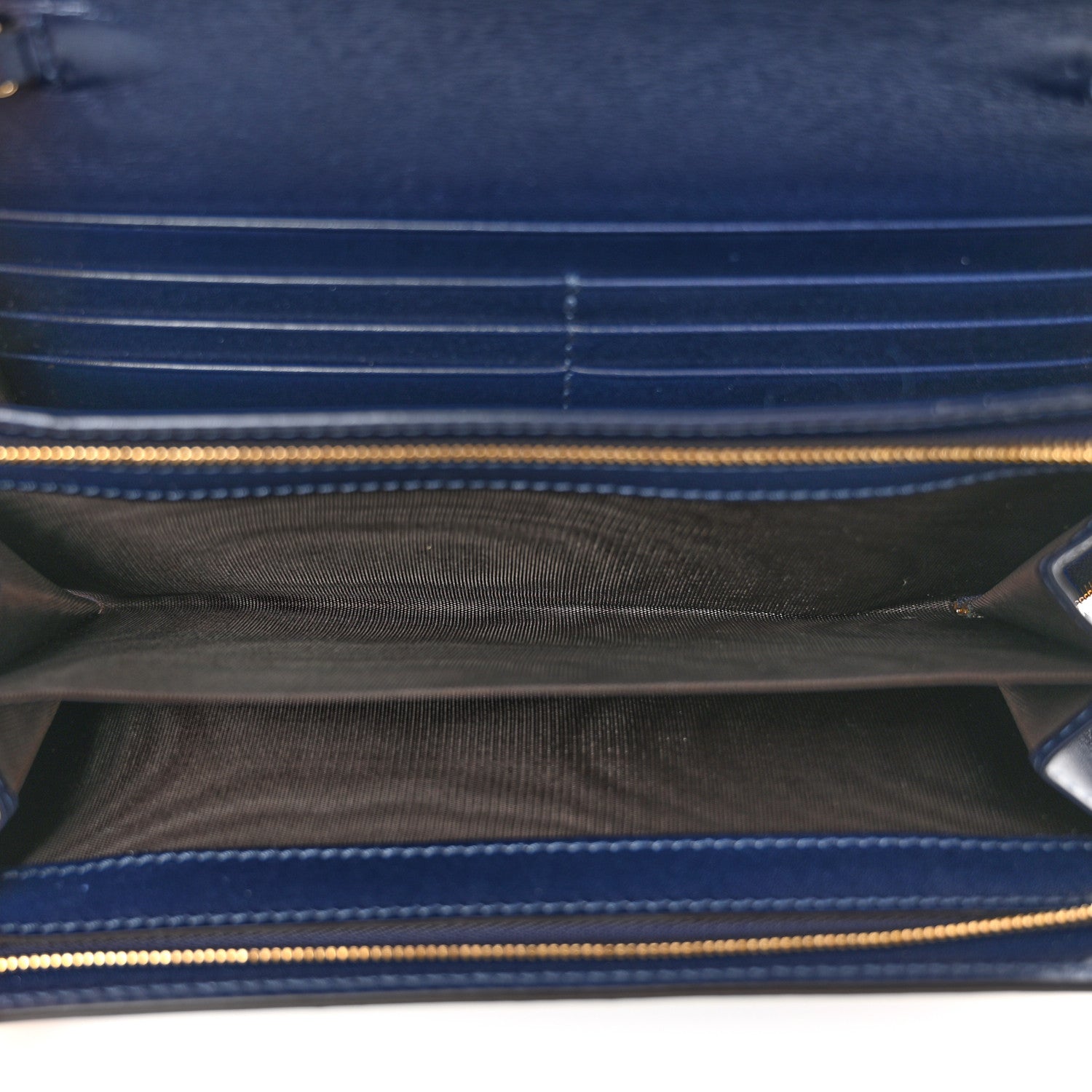 Gucci Metallic Patent Microguccissima Signature Chain Wallet Navy 5 of 12