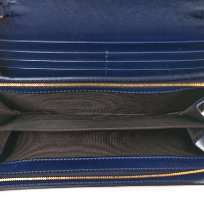 Gucci Metallic Patent Microguccissima Signature Chain Wallet Navy 5 of 12