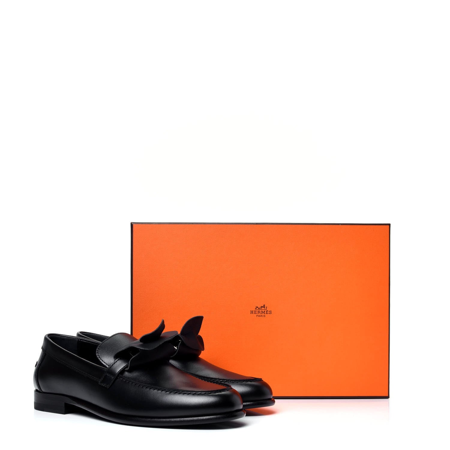 Hermes Calfskin Destin Loafers 37 Black 7 of 7