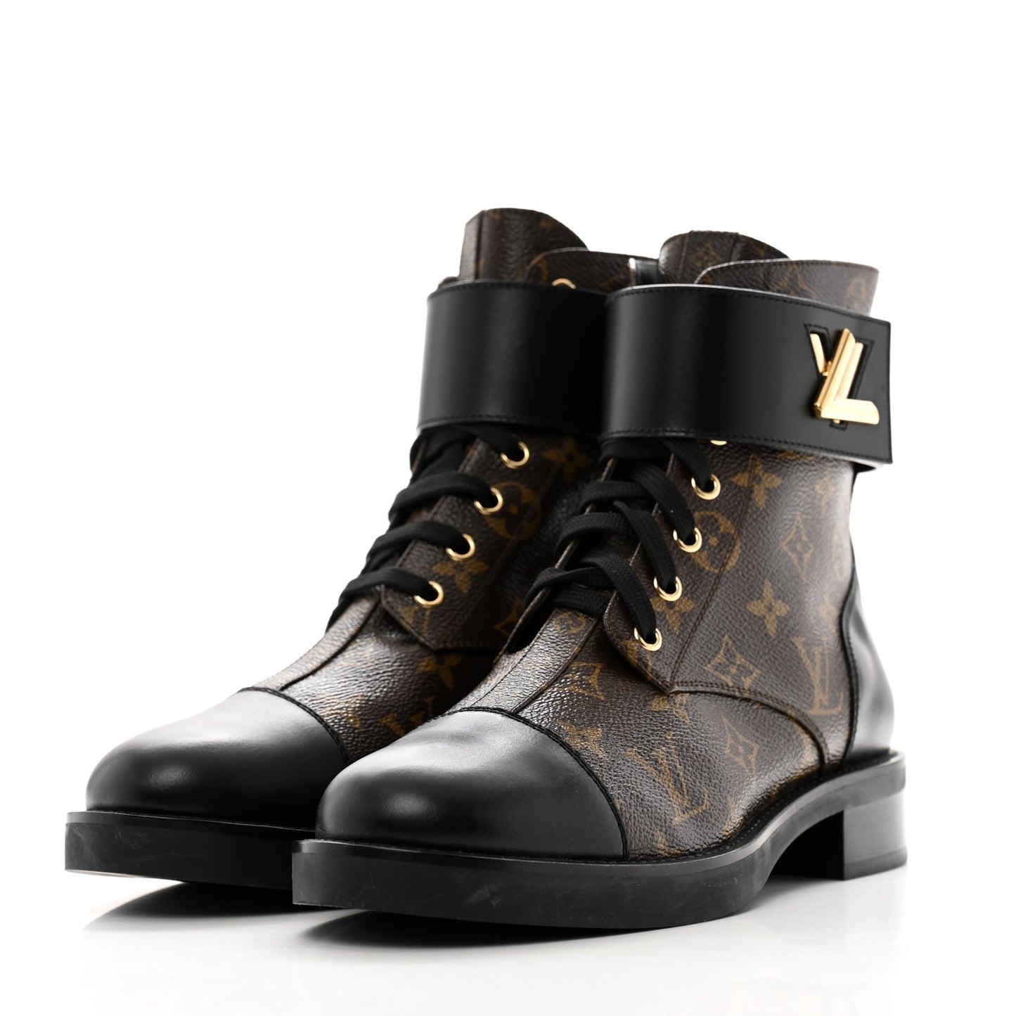 Calfskin Monogram Wonderland Flat Ranger Boots 39.5 Black