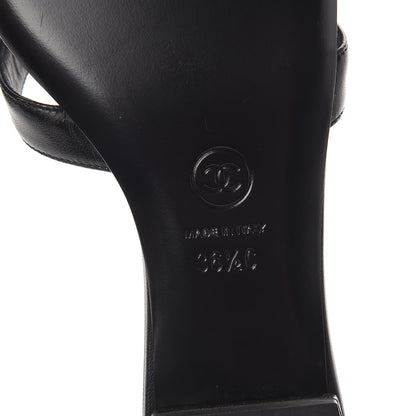 Chanel Lambskin Camellia Sandal Mules 36.5 Black 6 of 8