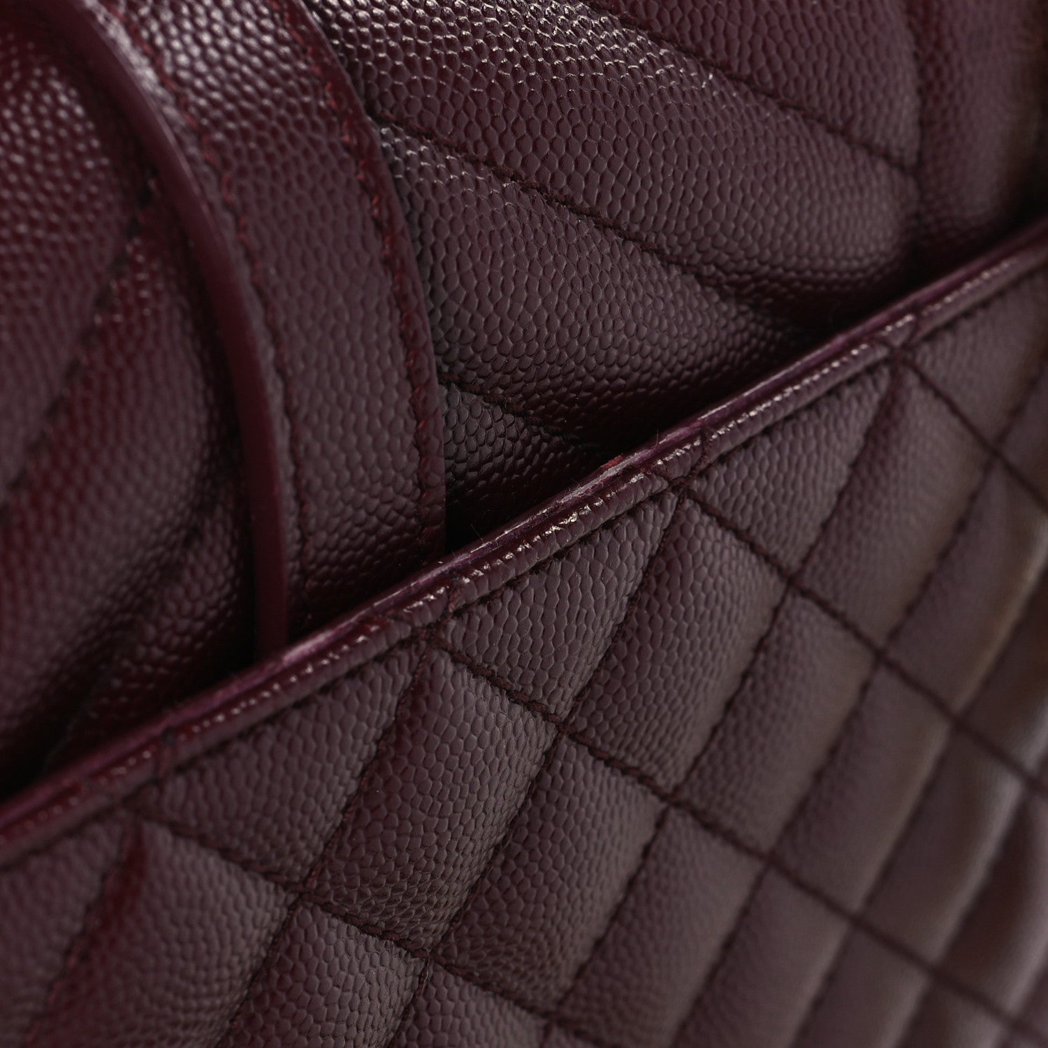 Saint Laurent Grain De Poudre Textured Mixed Matelasse Medium Triquilt Monogram Satchel Rouge Legion 3 of 11