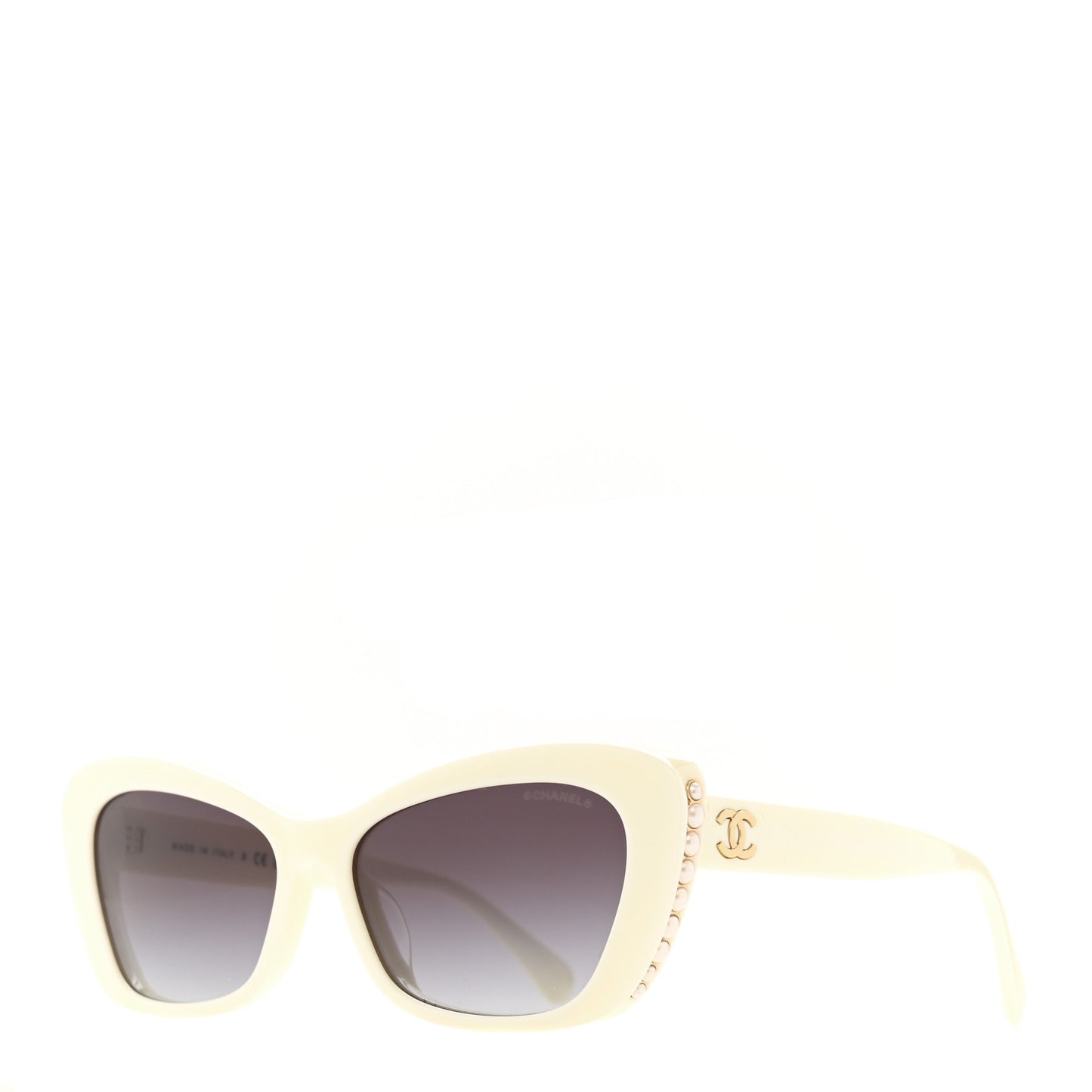 Acetate Pearl Cat Eye CC Sunglasses 5481-H-A White