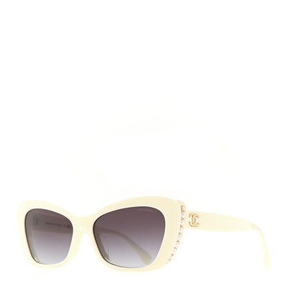 Chanel Acetate Pearl Cat Eye CC Sunglasses 5481-H-A White 1 of 7