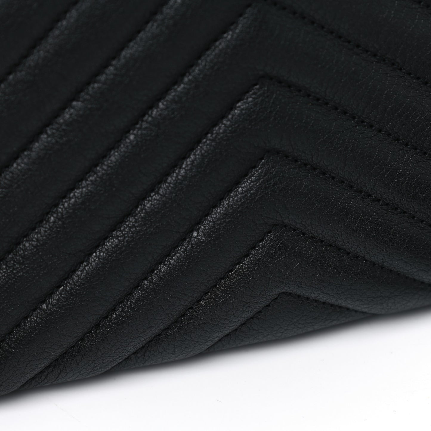 Sheepskin Matelasse Chevron Monogram Medium College Bag Black