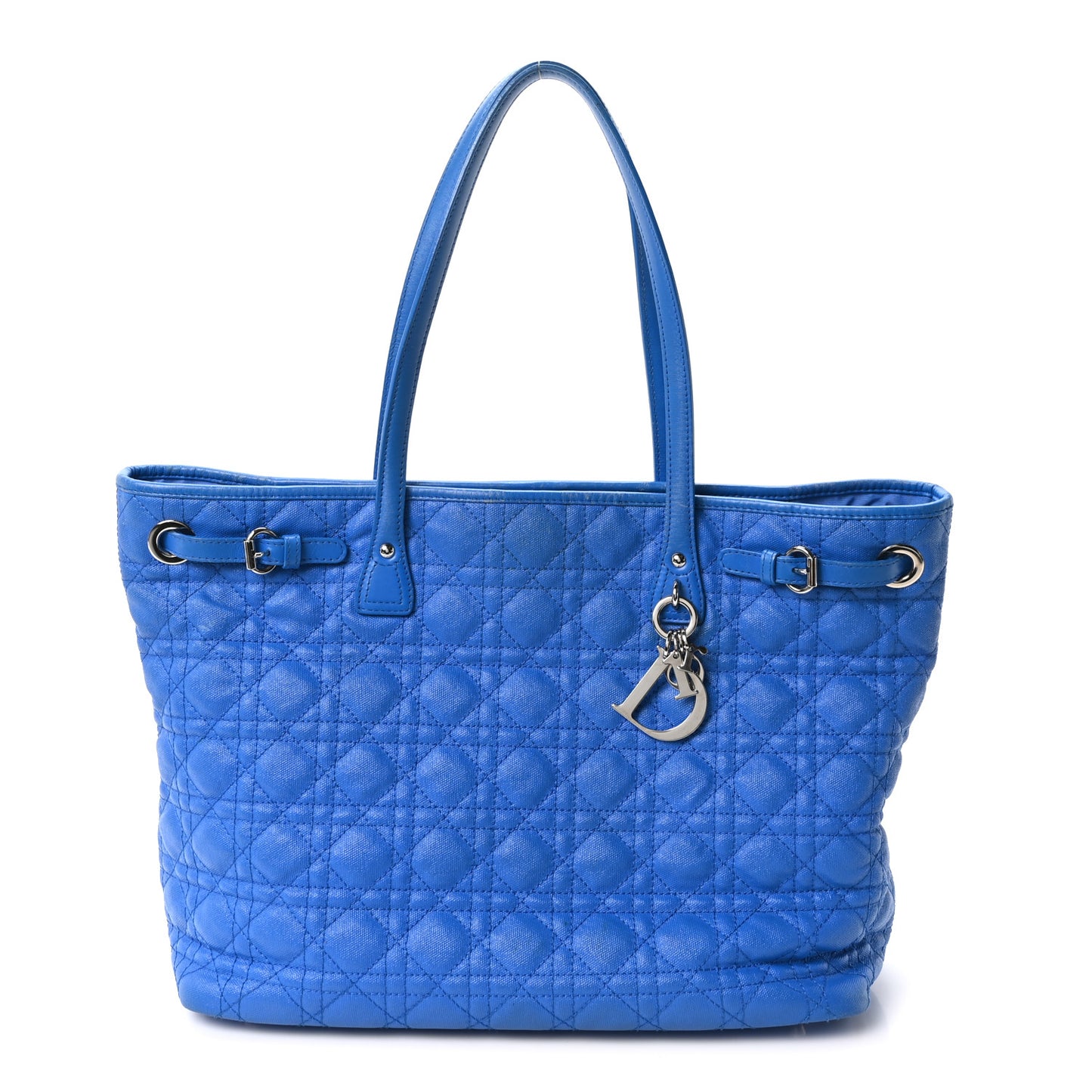 Coated Canvas Cannage Large Panarea Tote Blue