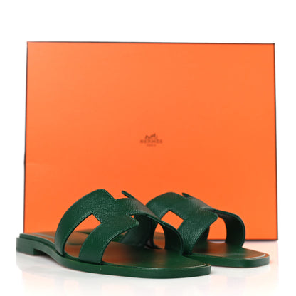 Hermes Epsom Oran Sandals 35 Vert Cactus 9 of 9
