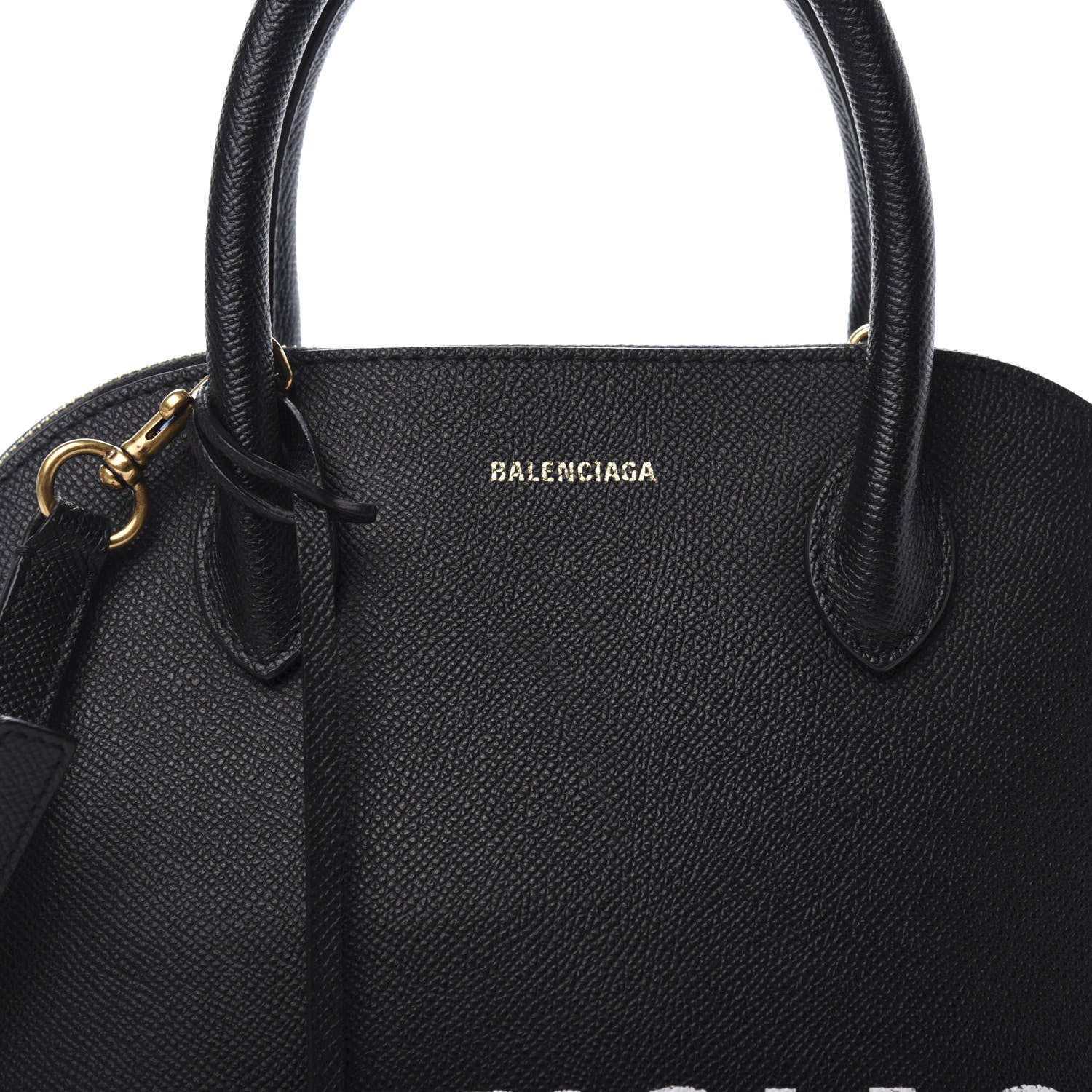 Balenciaga Signature Grained Calfskin Logo S Ville Top Handle Bag Black 9 of 9