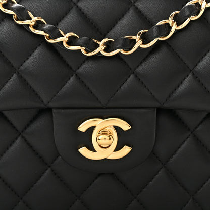 Chanel Lambskin Quilted Small Double Flap Black 8 of 11