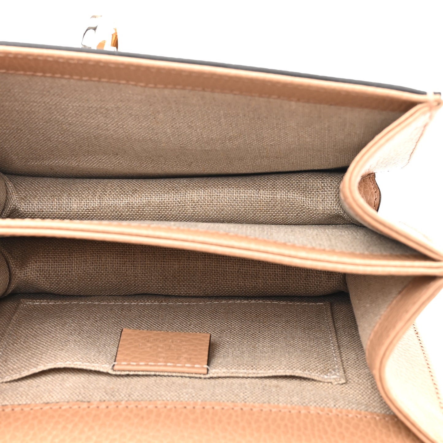 Dollar Calfskin Small Interlocking G Shoulder Bag Camelia