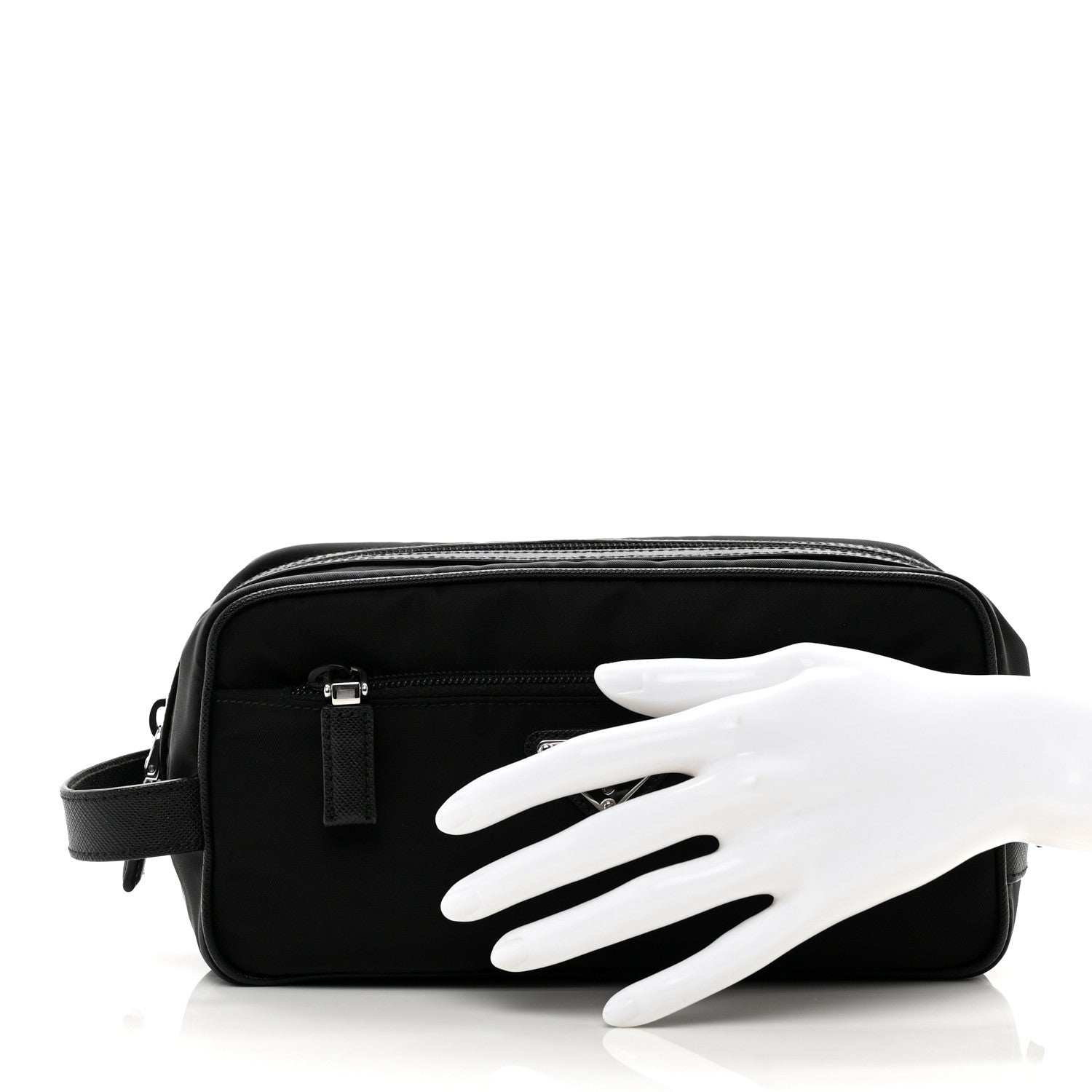 Prada Re-Nylon Saffiano Travel Pouch Black 2 of 6