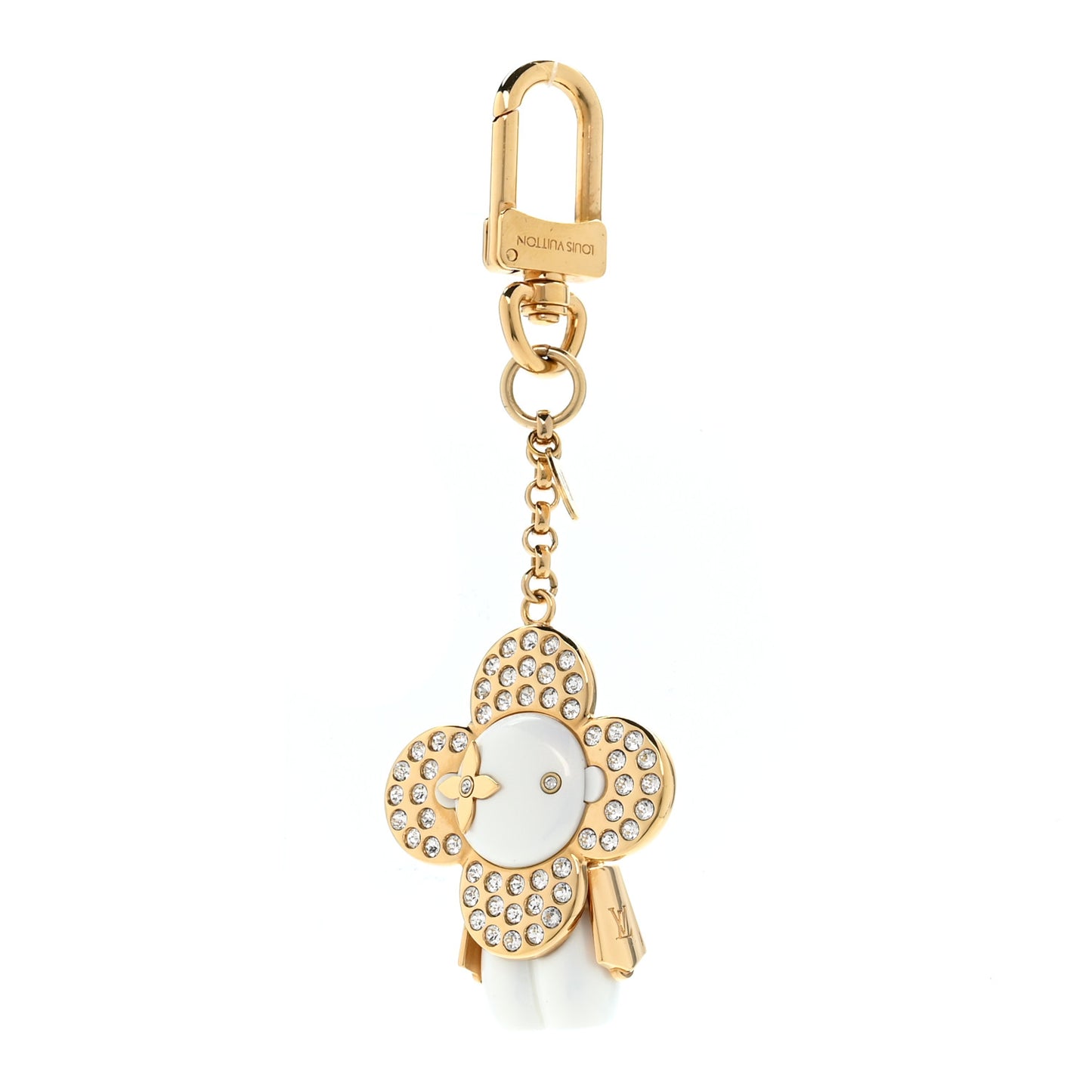 Vivienne Crystal Porte Cles Charm Key Holder White