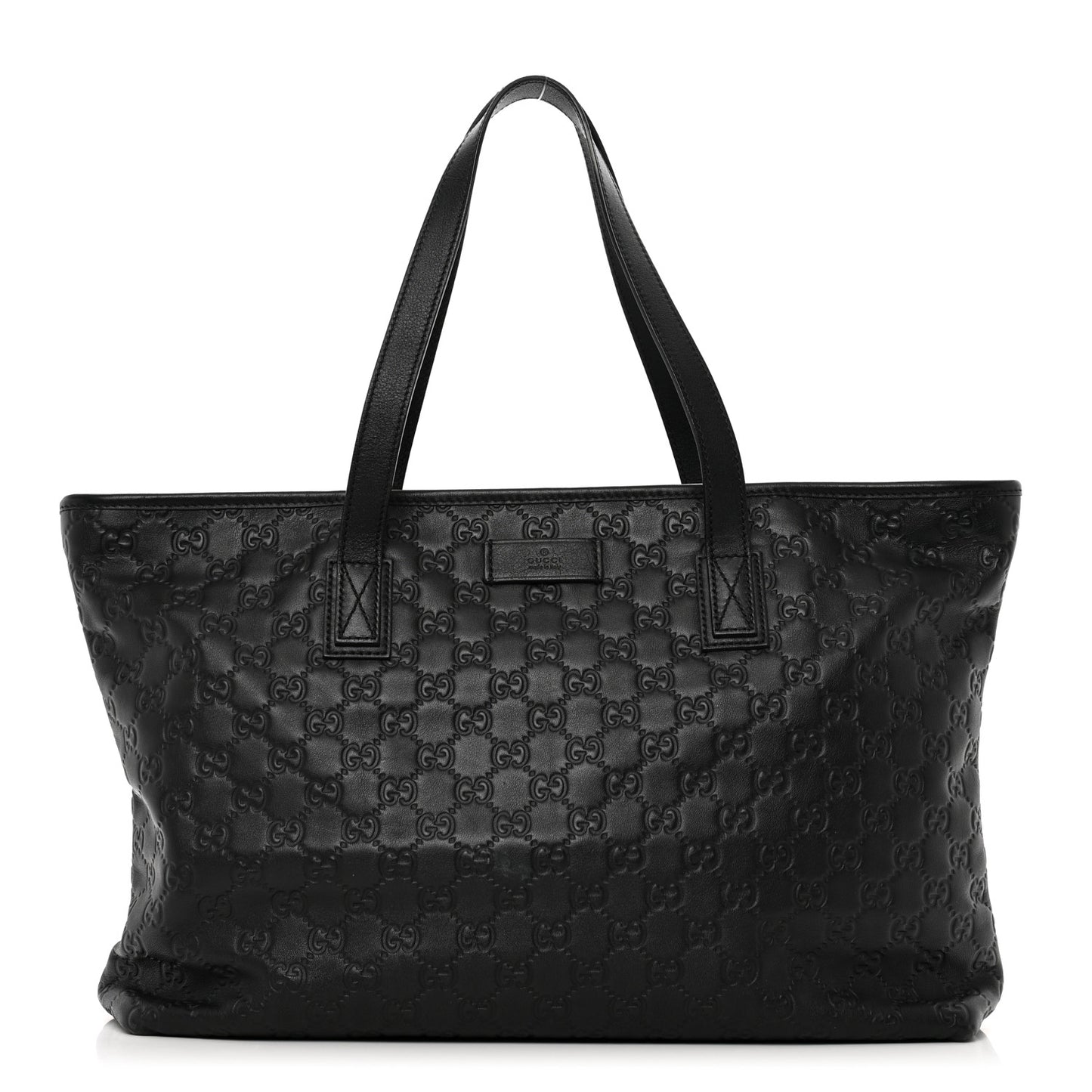 Guccissima Medium Zippered Shopping Tote Black
