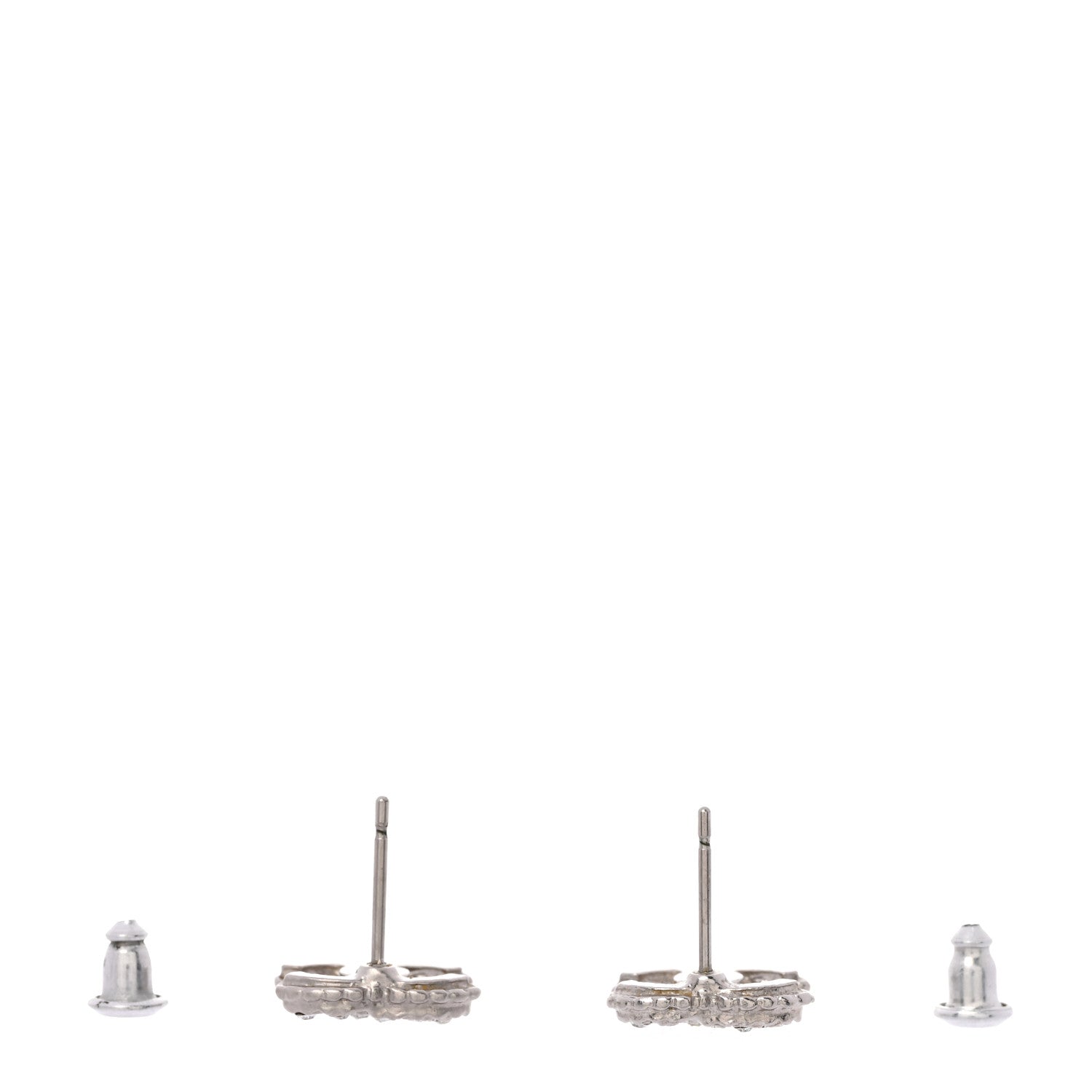 Chanel Crystal CC Earrings Silver 3 of 4