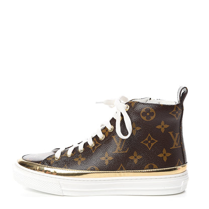 Louis Vuitton Patent Monogram Stellar Sneaker Boots 36.5 Gold 1 of 10