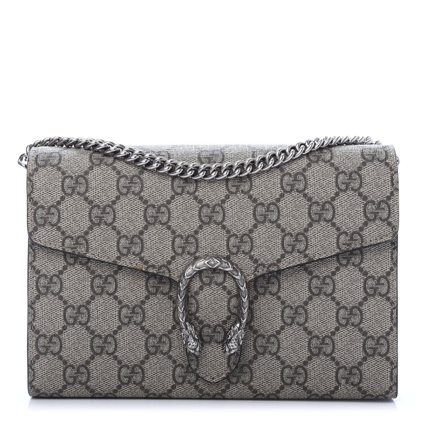 GG Supreme Monogram Mini Dionysus Chain Wallet Beige Black