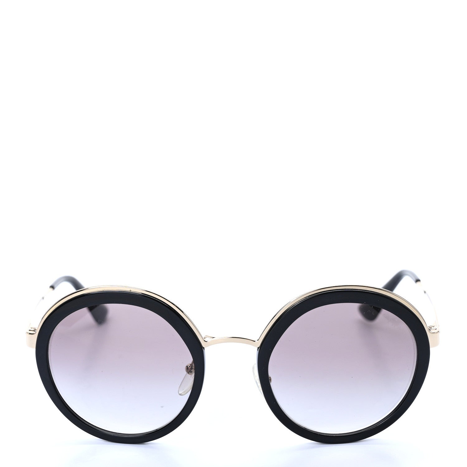 Prada Round Frame Sunglasses SPR 50T Black 2 of 7