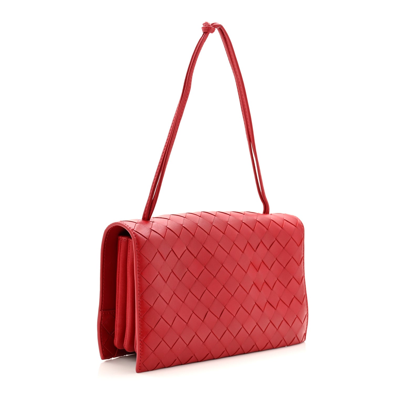 Bottega Veneta Nappa Intrecciato Trio Pouch On Strap Red 1827659