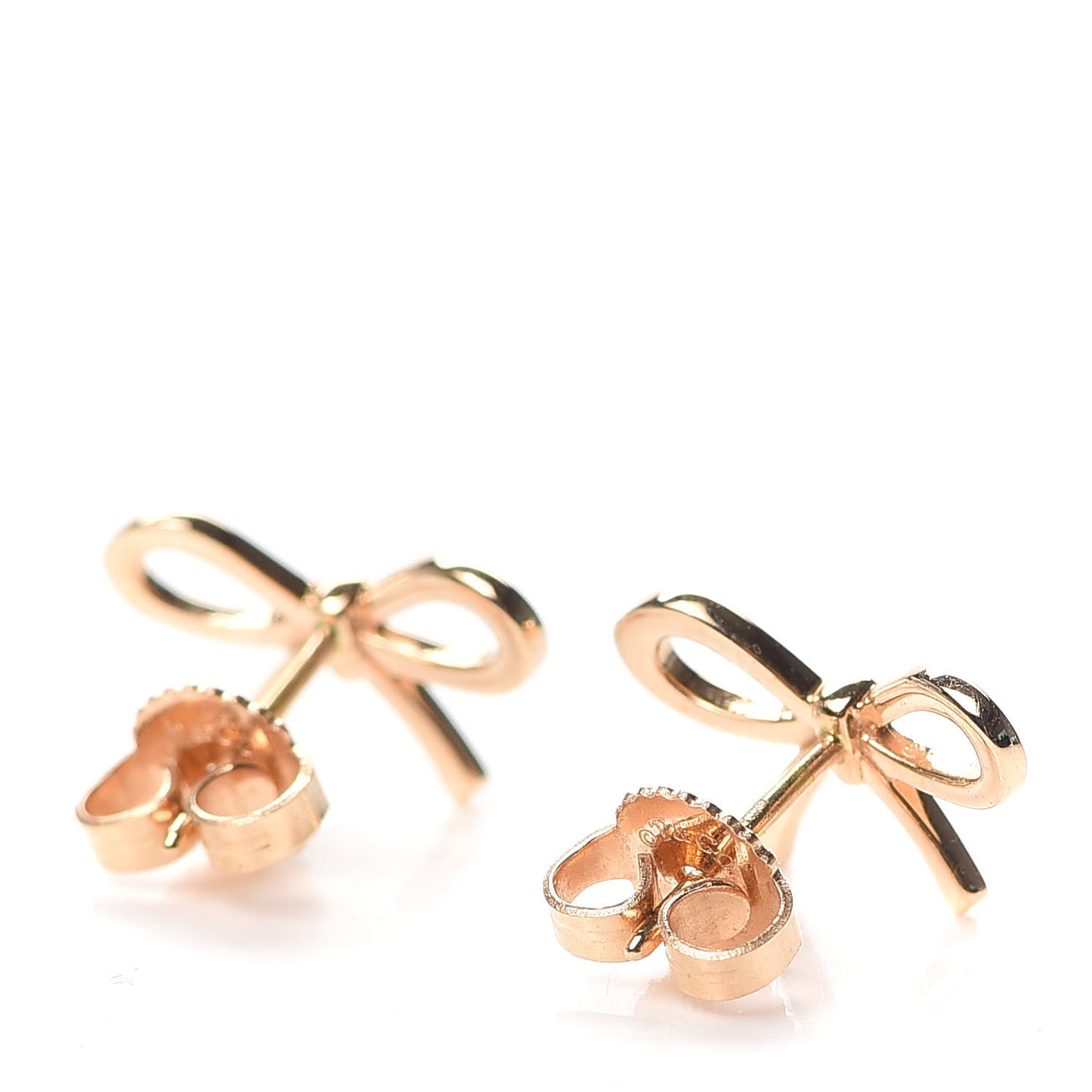 18K Yellow Gold Bow Earrings
