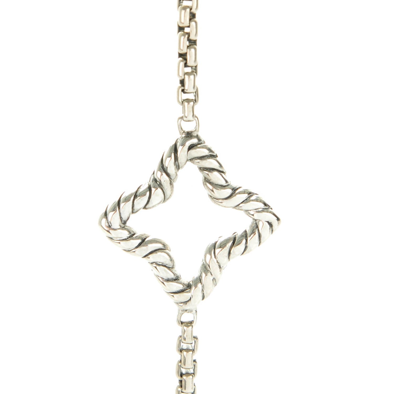 David Yurman Sterling Silver 25mm Quatrefoil Chain Necklace 3 of 6