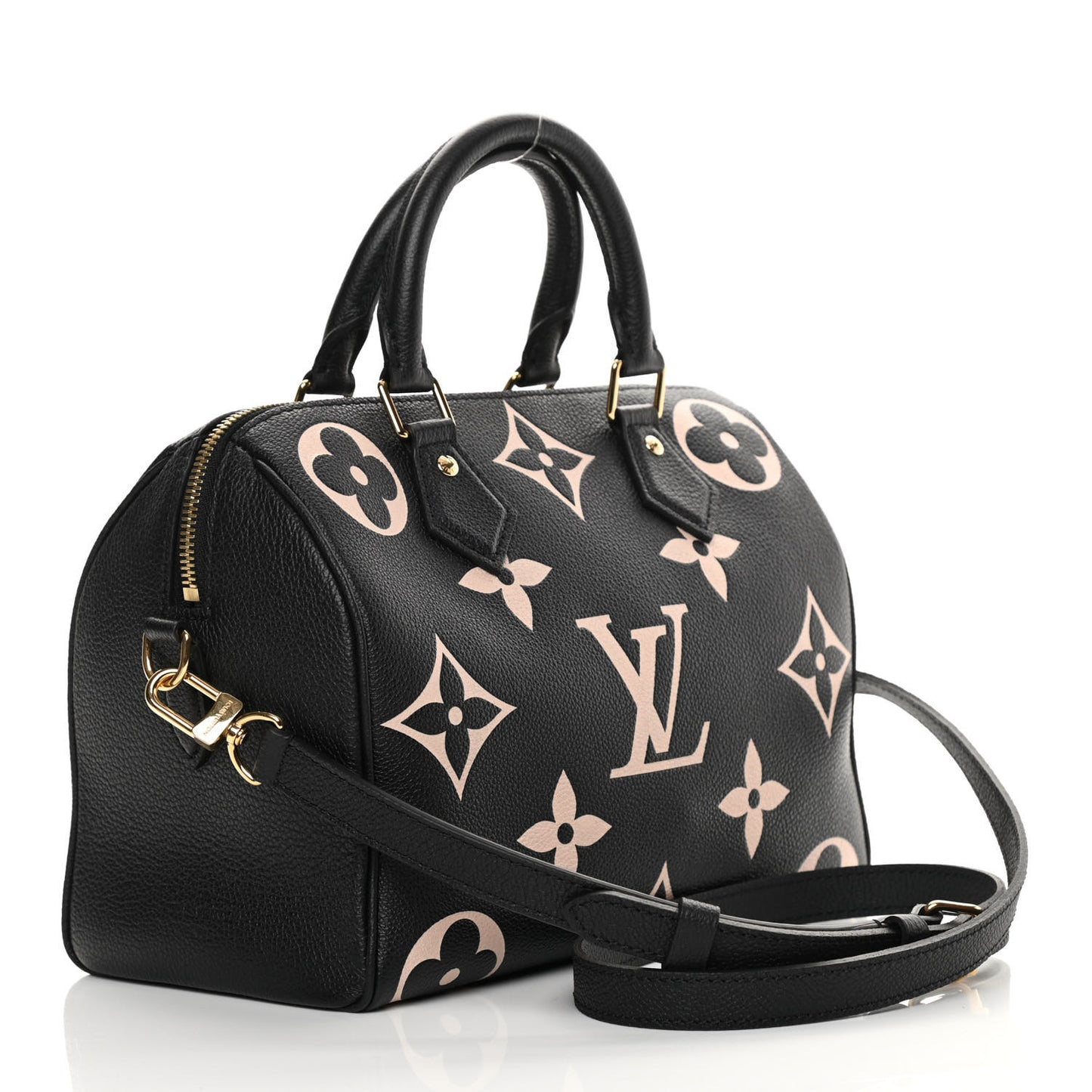 Empreinte Monogram Giant Speedy Bandouliere 25 Black Beige