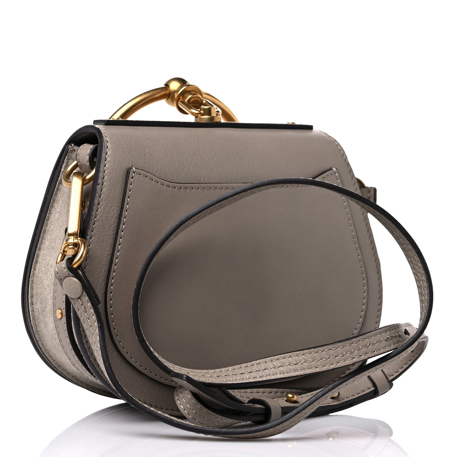 Chloe Calfskin Suede Small Nile Bracelet Bag Motty Grey 3 of 9