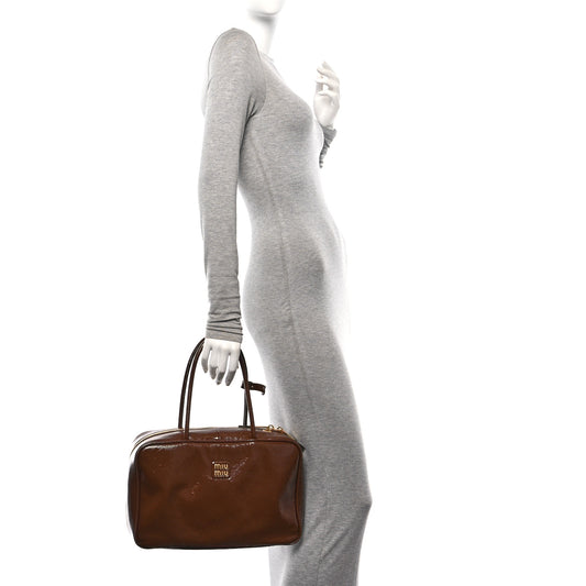 Naplak Patent Beau Top Handle Bag Palissandro