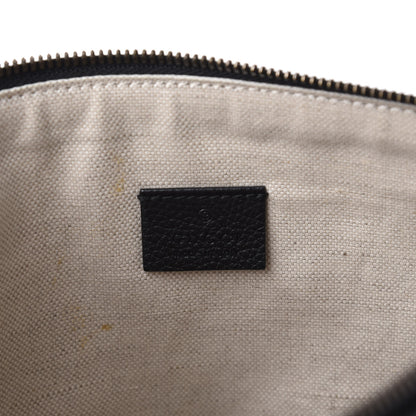 Gucci Pebbled Calfskin Logo Wristlet Black 8 of 10