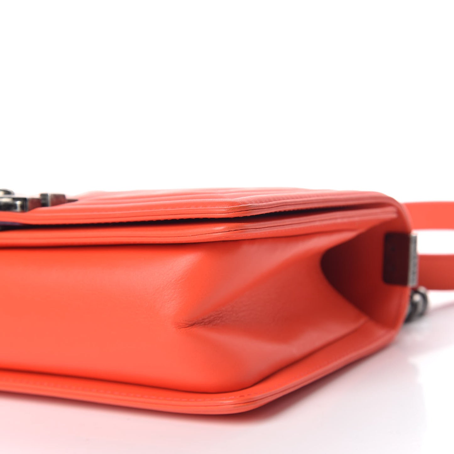 Calfskin Chevron Quilted Medium Boy Flap Coral