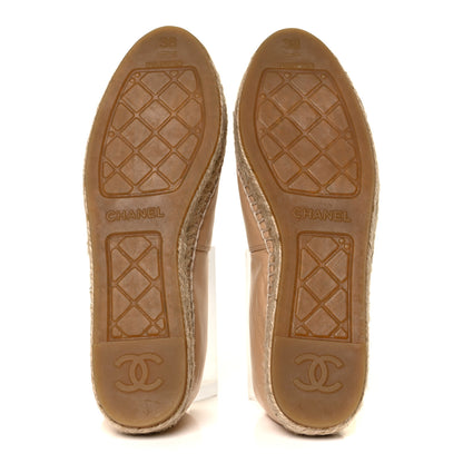 Chanel Lambskin CC Espadrilles 38 Beige Black 5 of 8