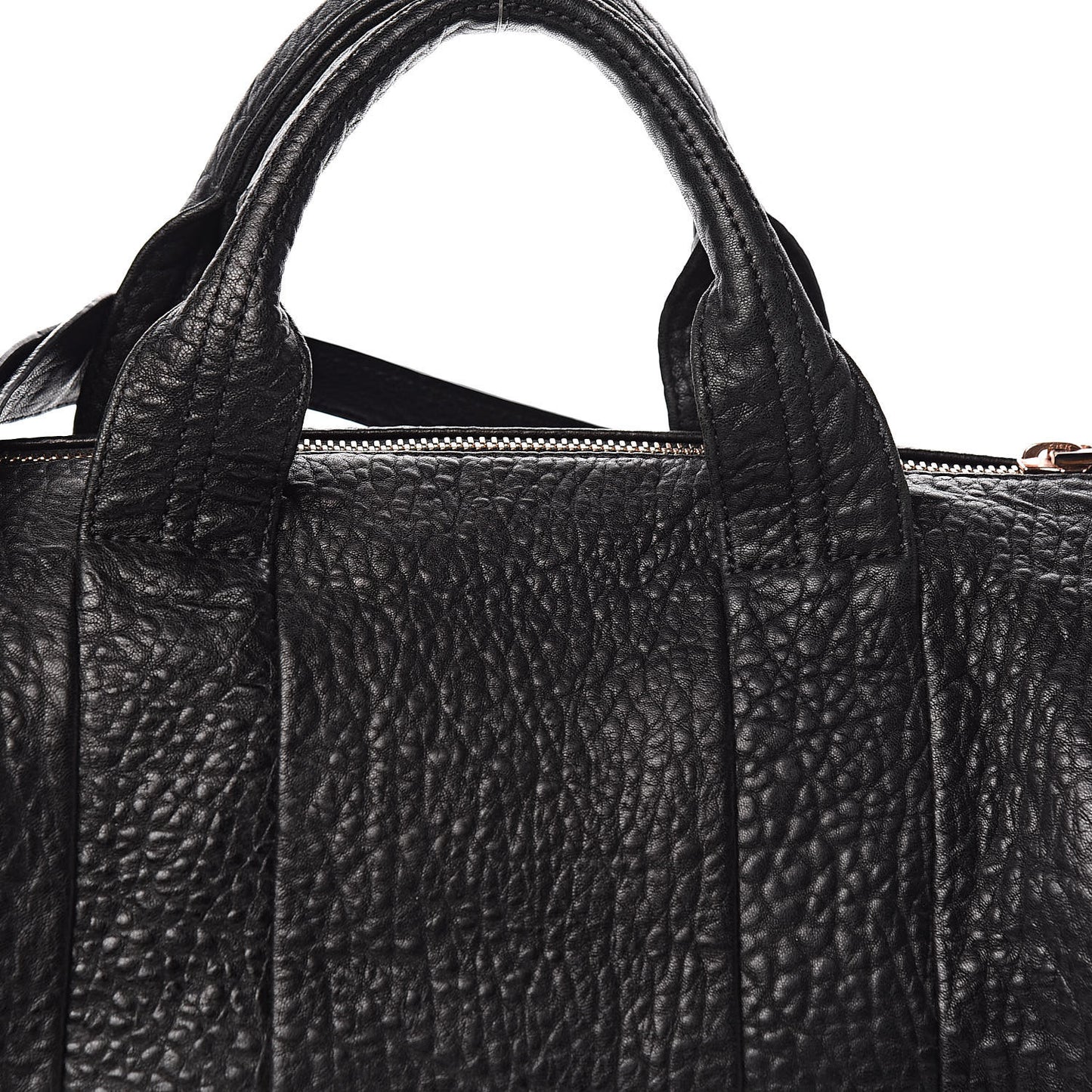 Pebbled Lambskin Rocco Black Rose Gold Hardware