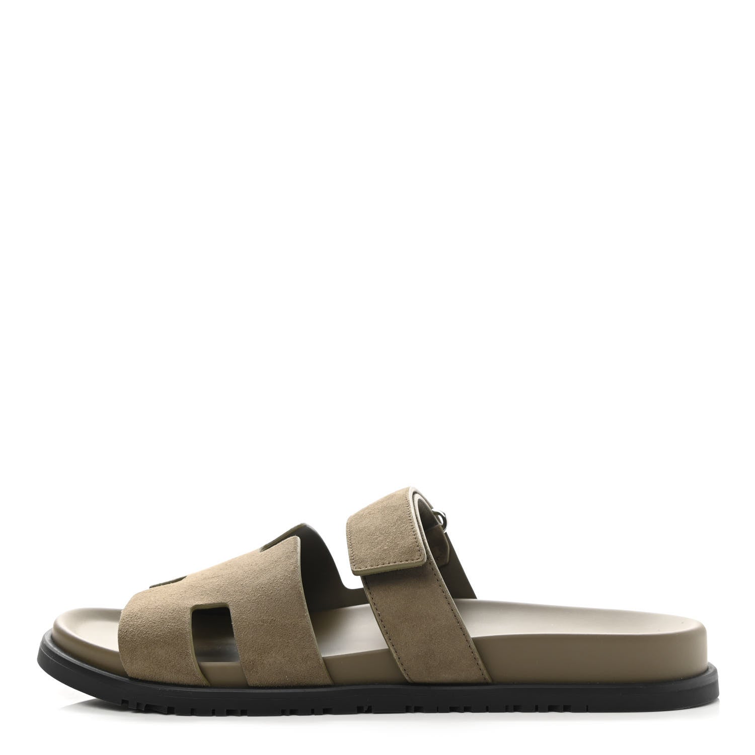 Hermes Suede Goatskin Mens Chypre Sandals 46 Vert Army 1 of 8