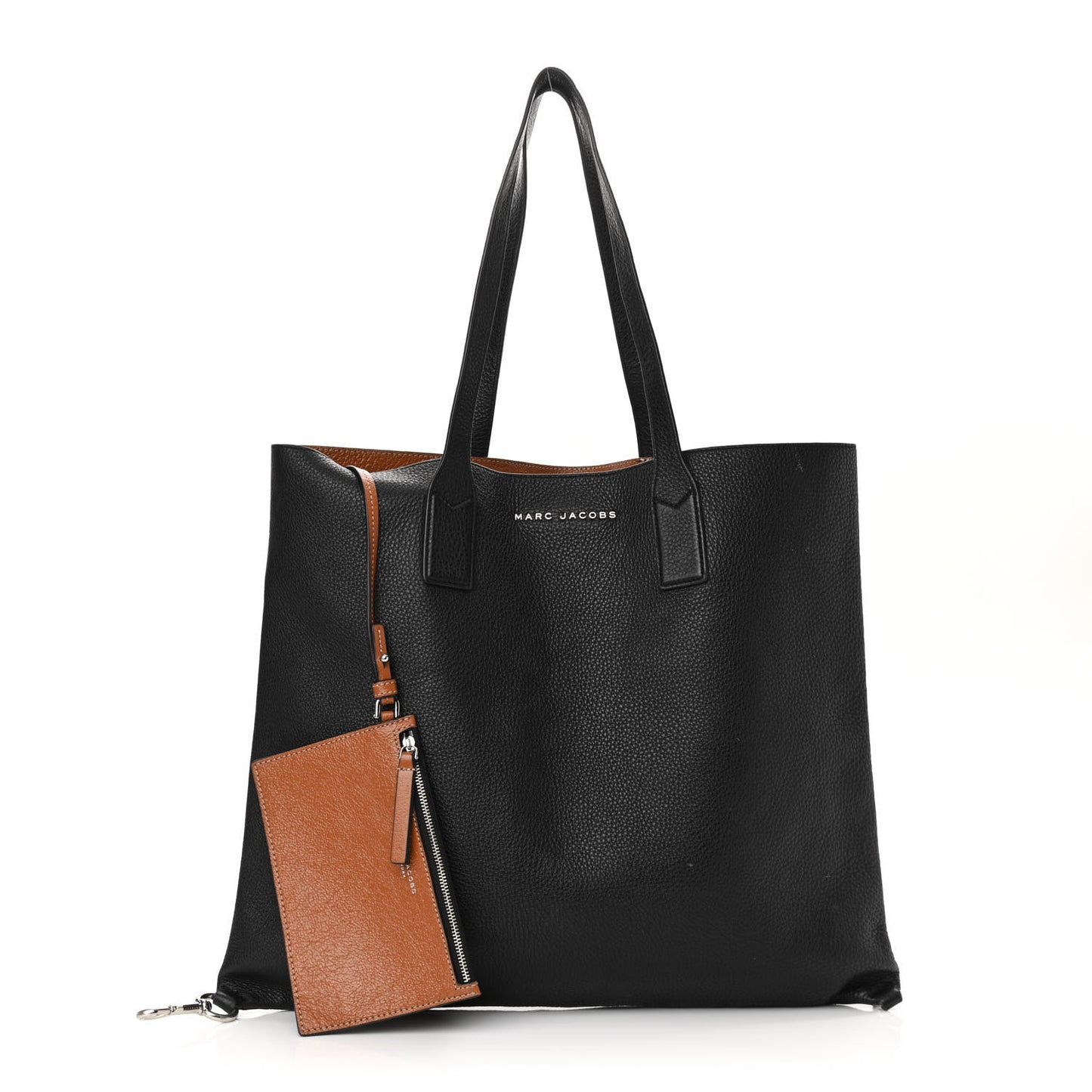 Grained Calfskin Wingman Shopping Tote Black