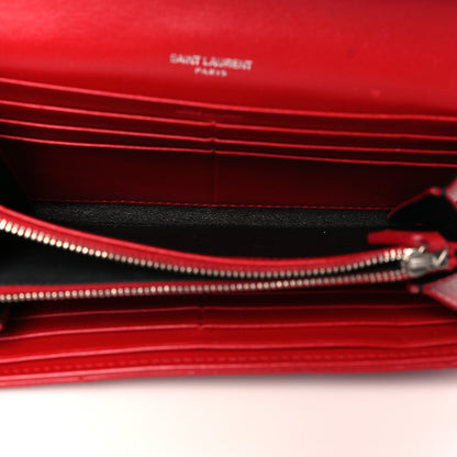 Saint Laurent Lambskin Y Quilt Monogram Large Loulou Flap Wallet Rouge Eros 4 of 11