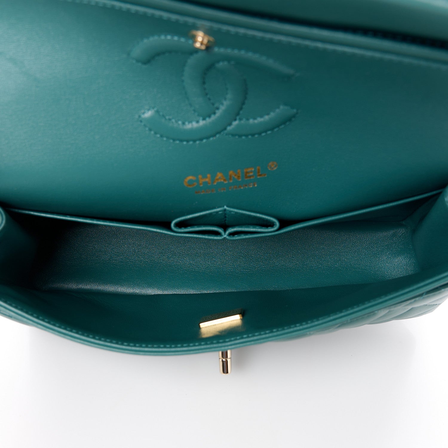 Chanel Lambskin Quilted Small Double Flap Green 5 of 11