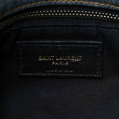 Saint Laurent Denim Quilted Small Loulou Puffer Monogram Chain Satchel Blue Cinnamon 6 of 7