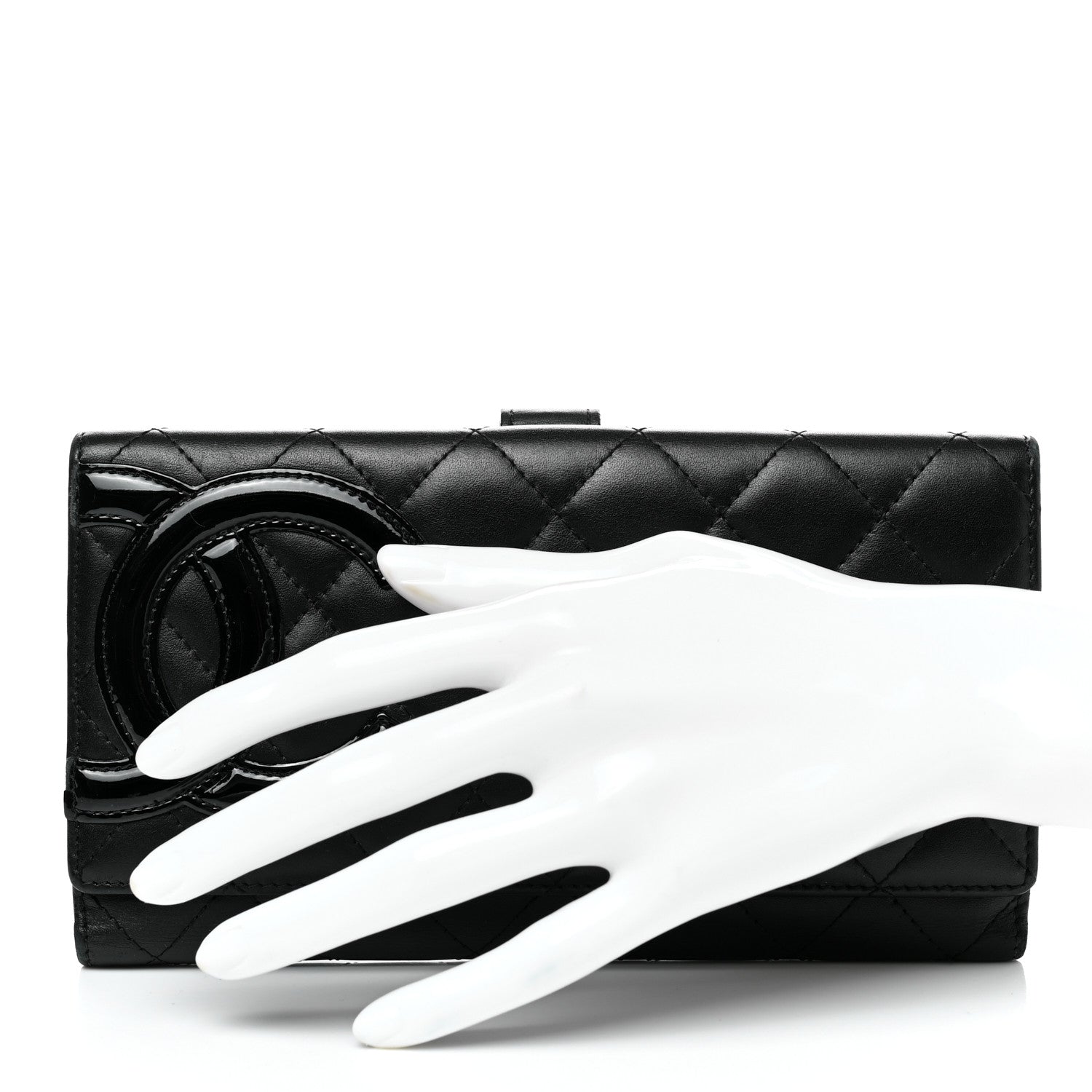 Chanel Calfskin Quilted Cambon Long Double Wallet Black 2 of 15