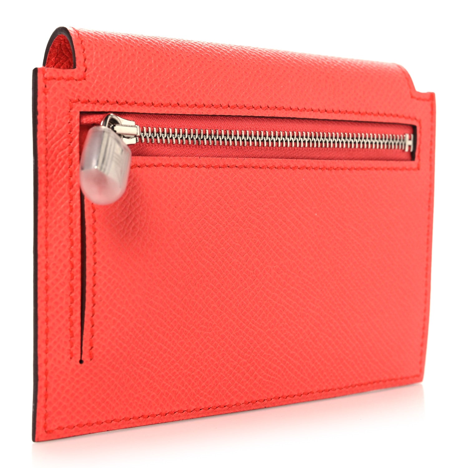 Hermes Chevre Mysore Kelly Pocket Compact Wallet Rose Texas 3 of 8