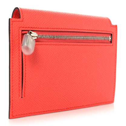Hermes Chevre Mysore Kelly Pocket Compact Wallet Rose Texas 3 of 8