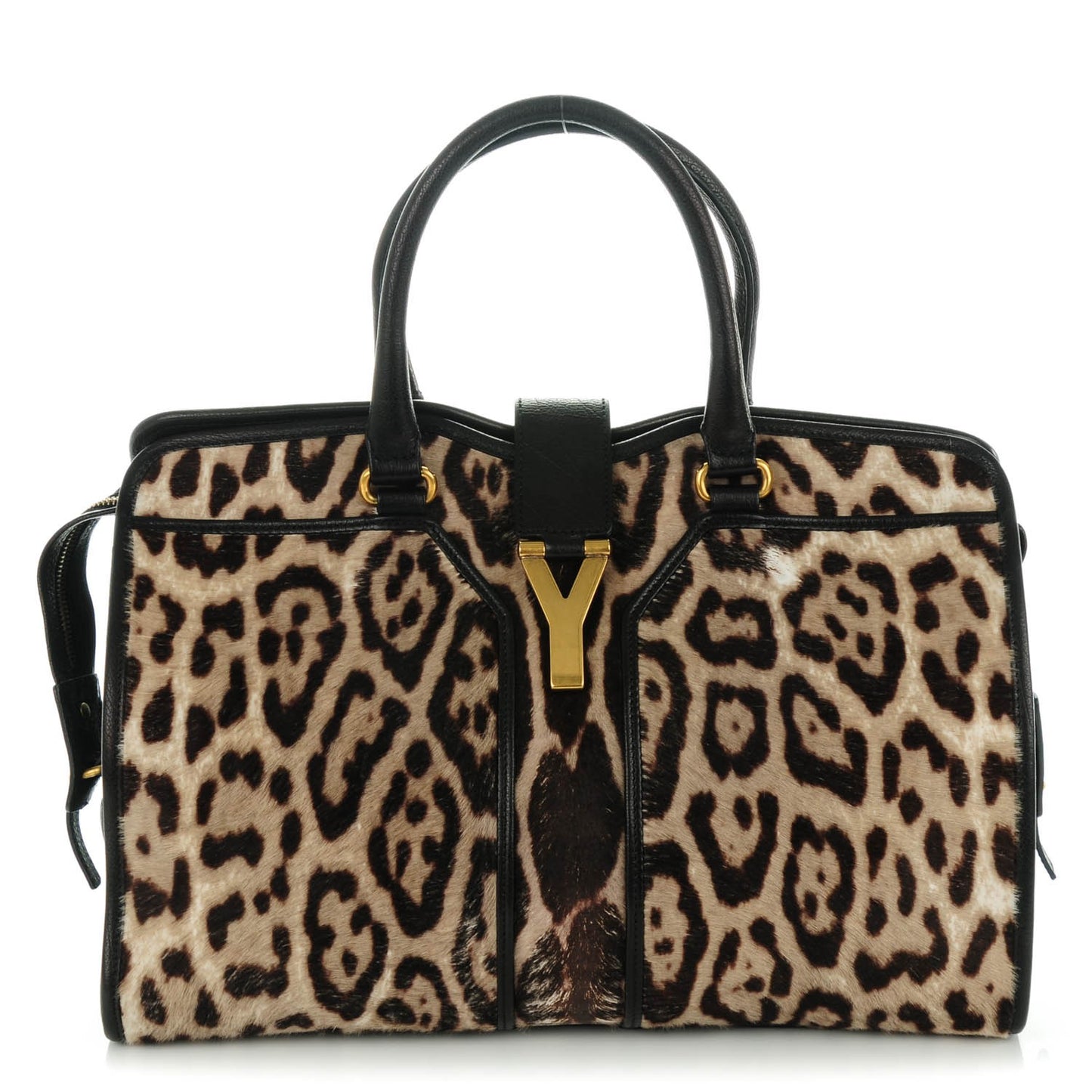 Pony Hair Leopard Print Medium Cabas Chyc Black