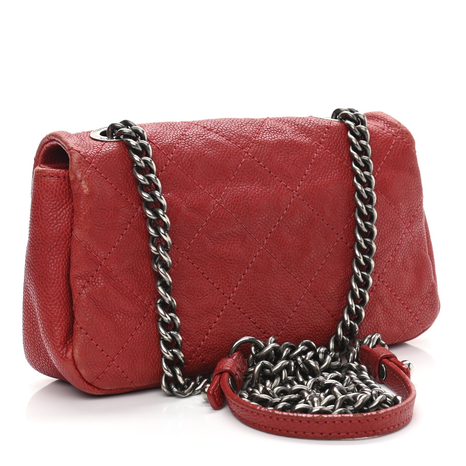 Chanel Caviar Quilted Mini Simply CC Flap Red 3 of 12