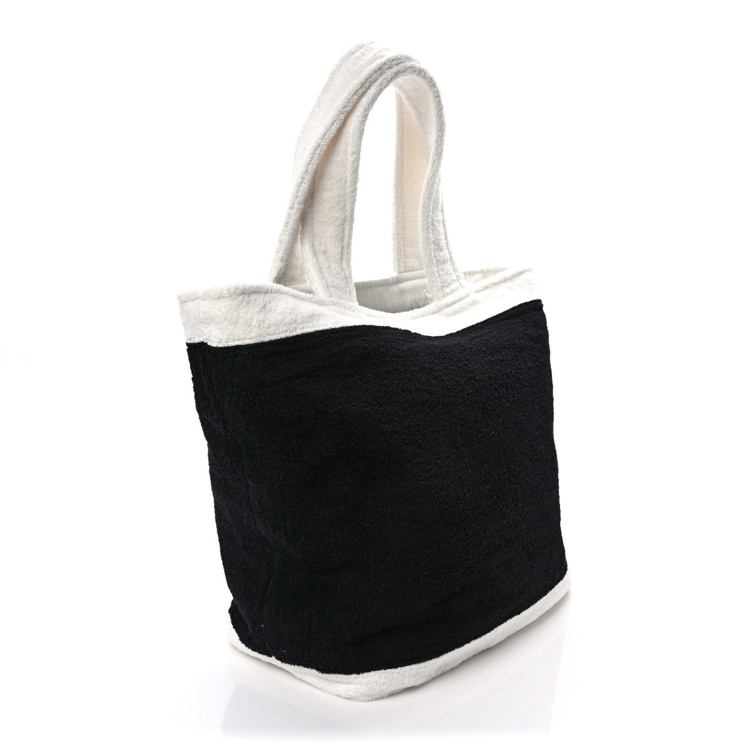 Chanel Terry Cotton CC Beach Tote Towel Set Black White 4 of 9
