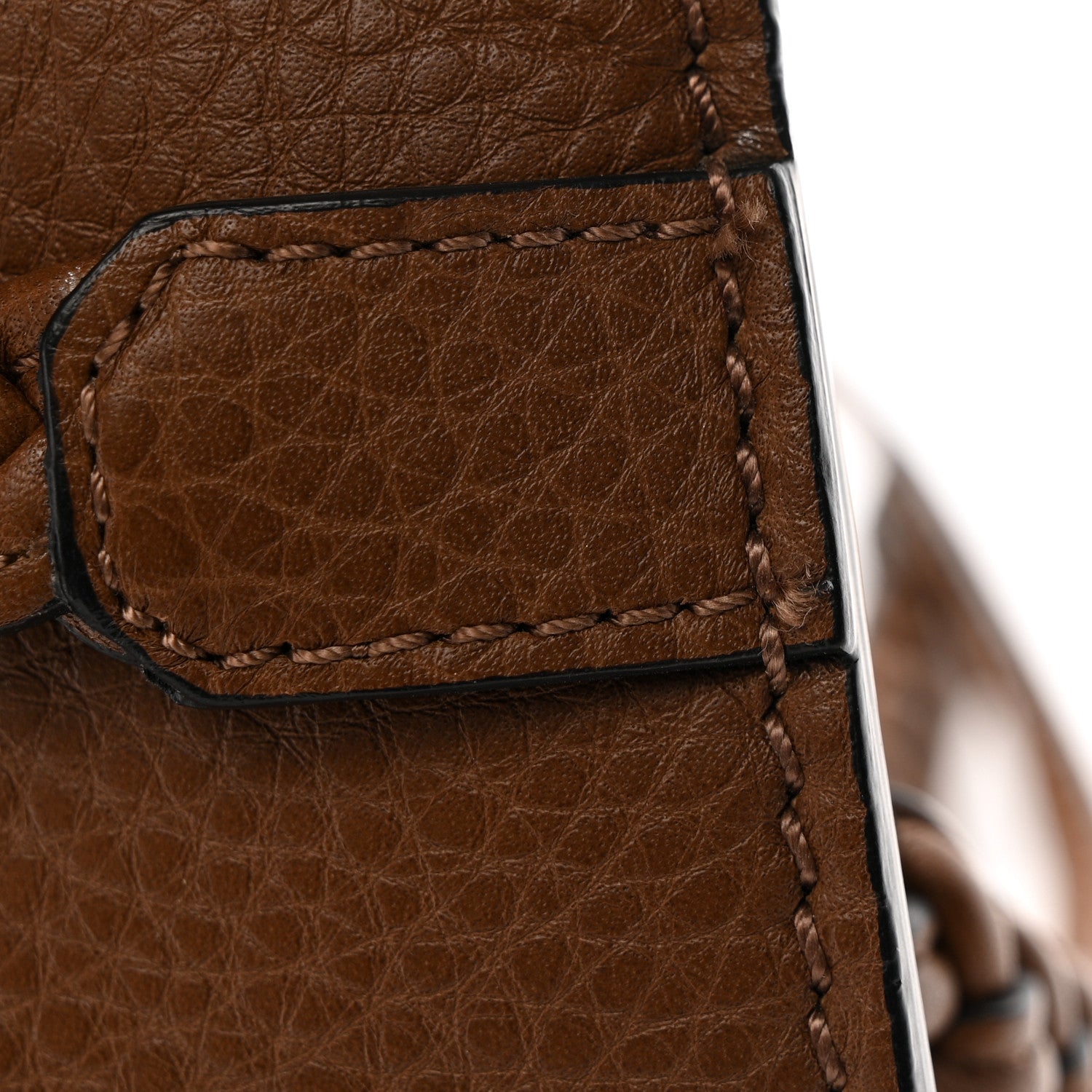 Valentino Garavani Pebbled Calfskin T.B.C. Braided Strap Clutch Brown 8 of 9